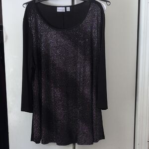 Kim Rogers Shimmering Black and Purple Blouse